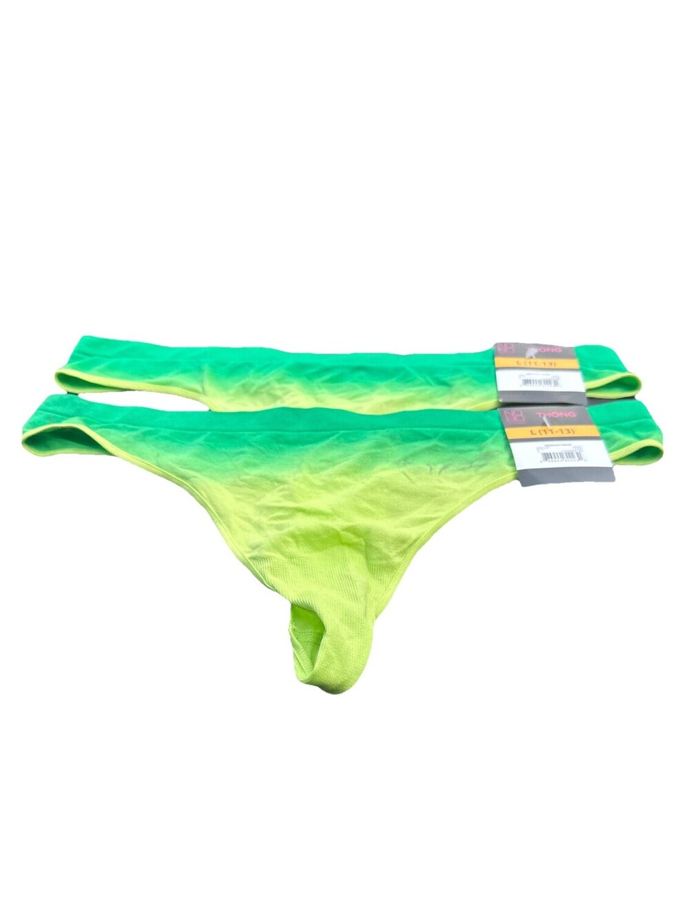 No Boundaries Women's Seamless Thong Green ombre New L(11-13) 2 Pk